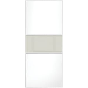 Spacepro Sliding Wardrobe Door Fineline White Panel & Arctic White Glass
