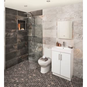 Wickes Colorado Carbon Grey Mosaic Porcelain Tile 300 x 300mm Pack of 6
