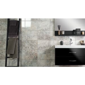 Wickes Avellino Cappuccino Grey Ceramic Wall & Floor Tile - 360 x 275mm