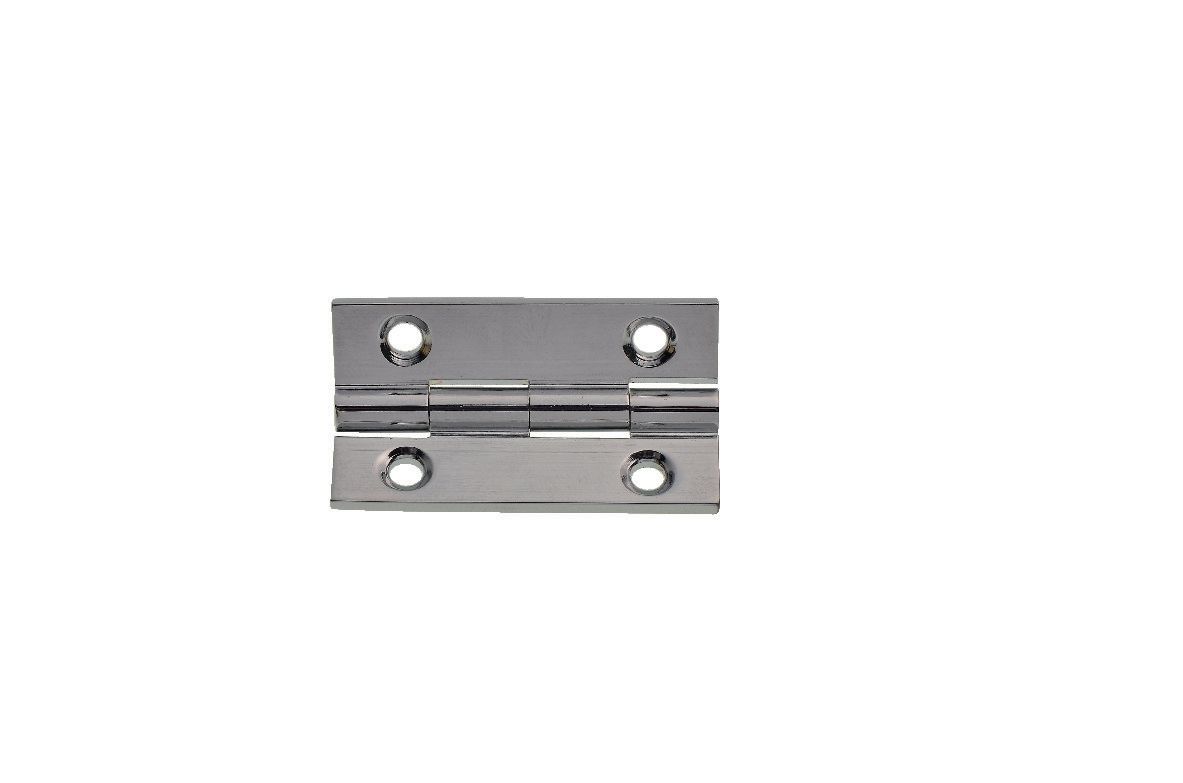 Wickes Solid Brass Polished Chrome Butt Hinge 38mm - Pack of 2