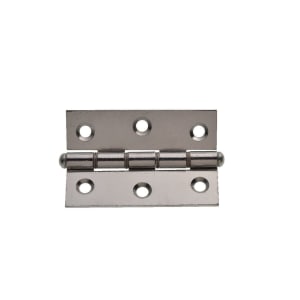 Wickes Double Steel Washered Butt Hinge - Polished Chrome 76mm Pack of 2