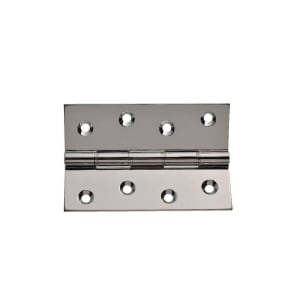 Wickes Double Steel Washered Butt Hinge - Polished Chrome 100mm Pack of 2