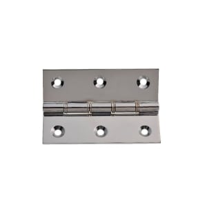 Wickes Phospor Bronze Washered Butt Hinge - Polished Chrome 76mm Pack of 2