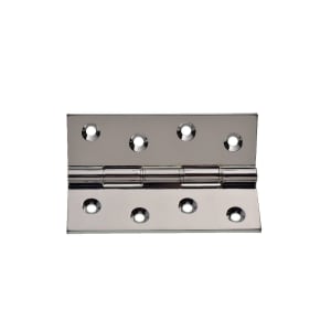Wickes Phospor Bronze Washered Butt Hinge - Polished Chrome 100mm Pack of 2