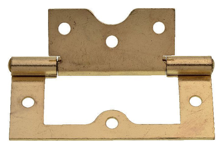 Wickes Brass Flush Hinge - 75mm - Pack of 2