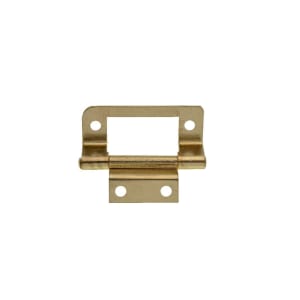 Wickes Double Cranked Flush Hinge - Brass 51mm Pack of 2