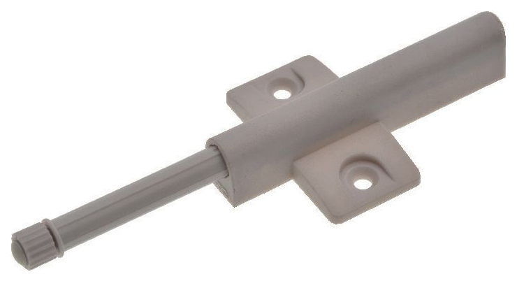 Wickes Bumper Push Door Latch Cross Mount - Grey 40mm Pack of 5