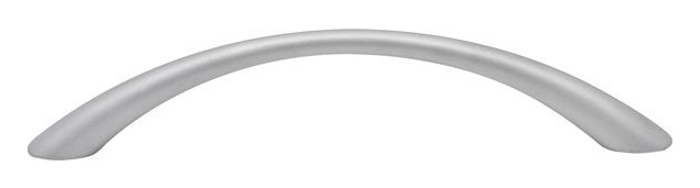 Image of Wickes Tapered Bow Door Handle - Satin Nickel Plastic 96mm Pack of 2