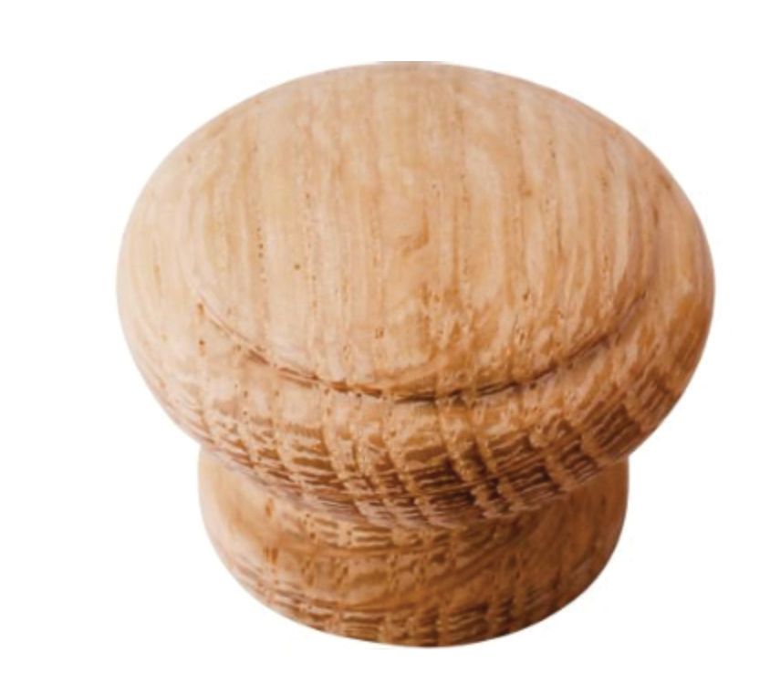 Wickes Unvarnished Oak Cabinet Cabinet Knob - 33mm - Pack of 4