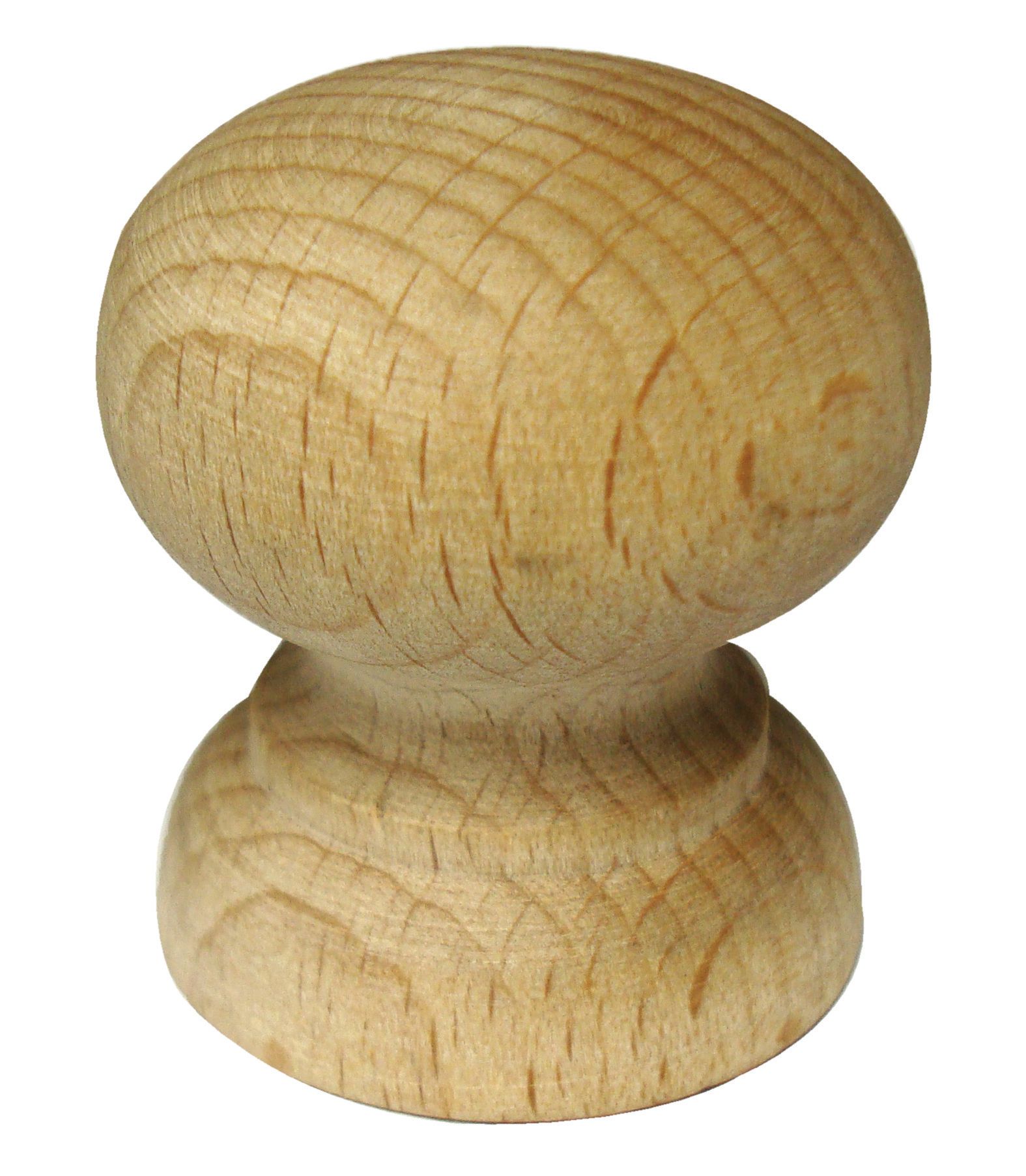 Image of Wickes Shaped Door Knob - Beech 33mm Pack of 4