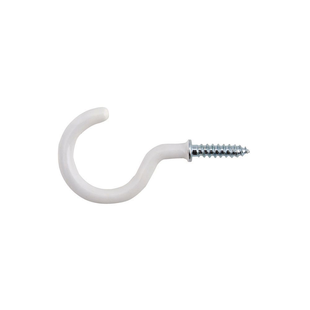 Image of Wickes White Round Cup Hook - Pack of 25