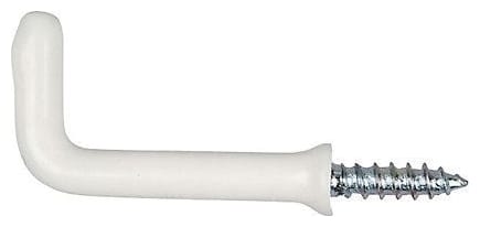 Wickes Square Cup Screwed Hook White Pack of 4 Wickes.co.uk