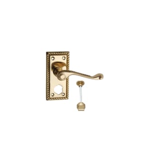 Wickes Cheshire Georgian Scroll Privacy Door Handle - Polished Brass 1 Pair