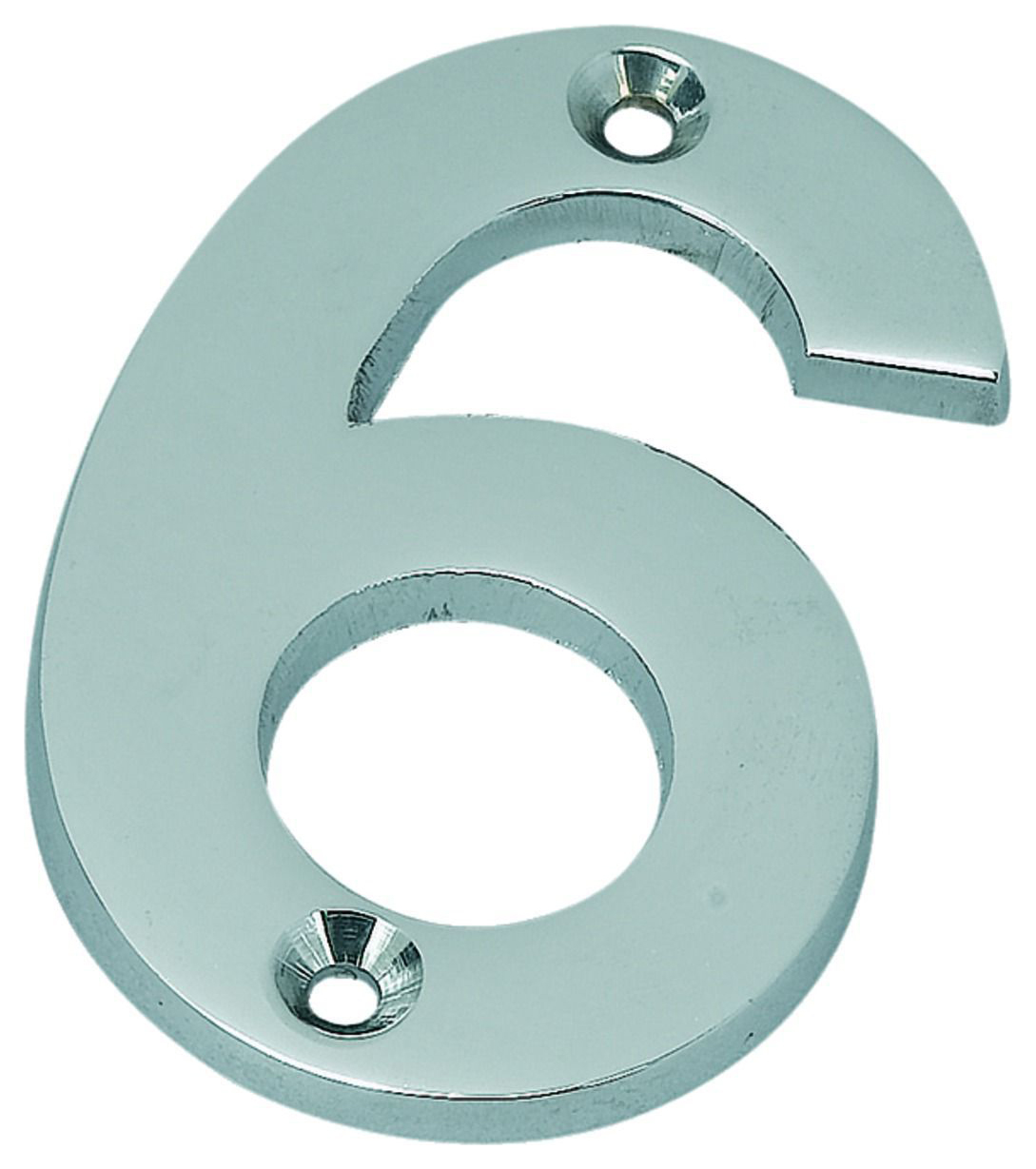 Wickes Chrome Door Number - 6