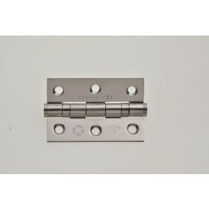 Wickes Grade 7 Fire Rated Ball Bearing Hinge - Stainless Steel 75mm Pack of 2