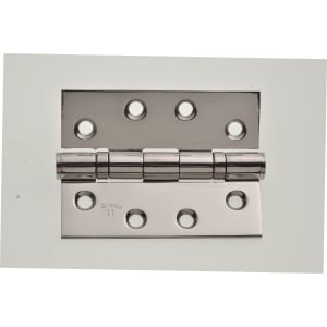 Wickes Grade 11 Ball Bearing Hinge - Polished Stainless Steel 102mm Pack of 2