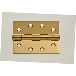 Wickes Grade 11 Ball Bearing Hinge - Polished Brass 102mm Pack of 2
