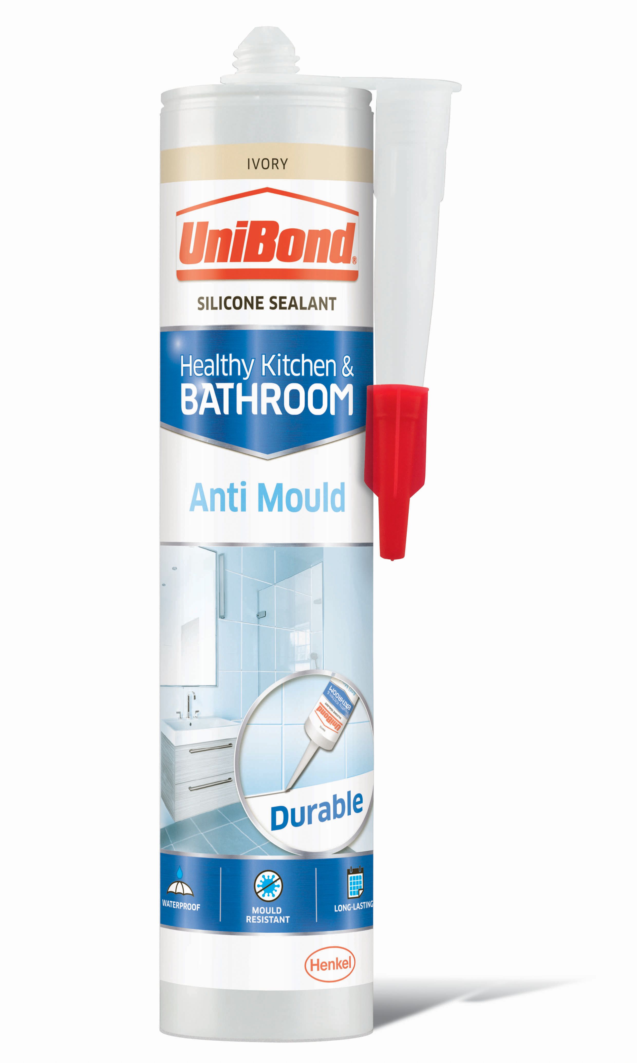 Image of UniBond Anti-Mould Kitchen & Bathroom Sealant - Ivory - 274g
