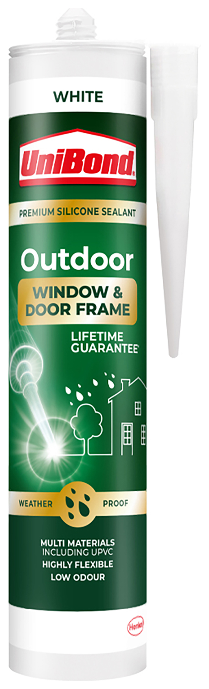 Image of UniBond Outdoor Window & Door Frame White Sealant - 392g