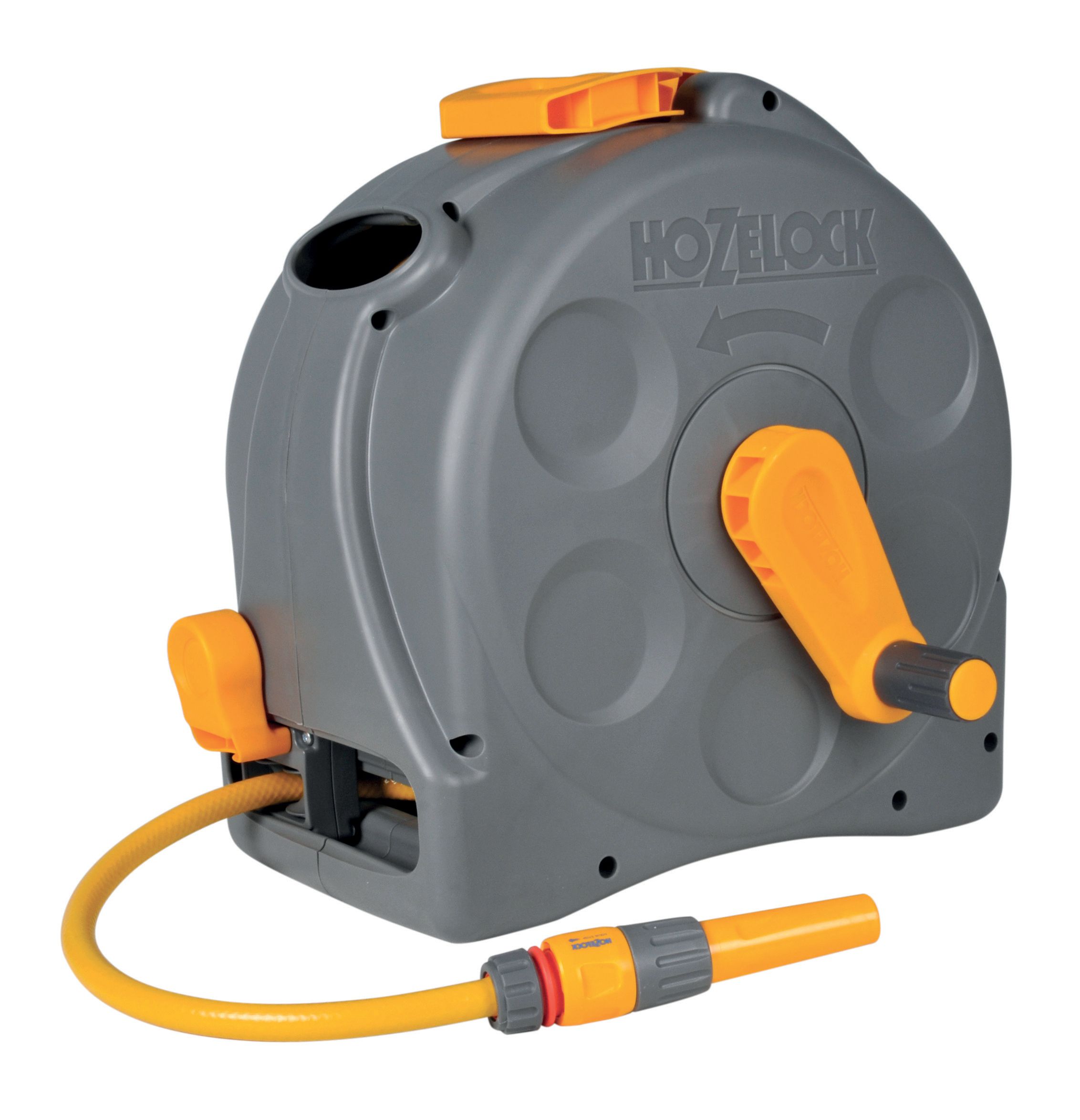 Image of Hozelock 2415 2 in 1 Compact Enclosed Reel with Hose Pipe - 25m