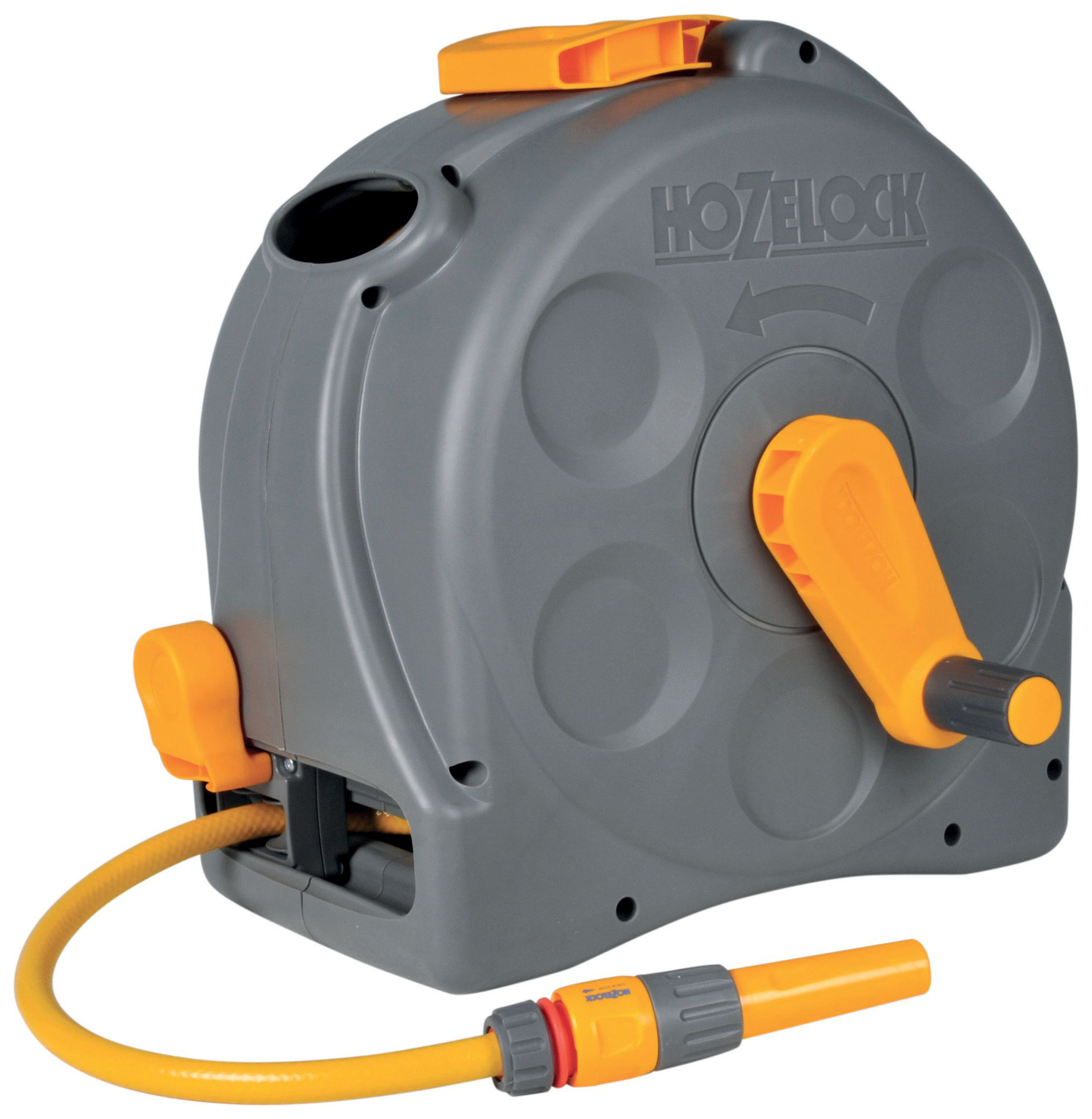 Image of Hozelock 2415 2 in 1 Compact Enclosed Reel with Hose Pipe - 25m