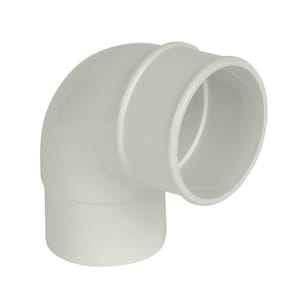FloPlast 68mm Round Line Downpipe Offset Bend 92.5 - White