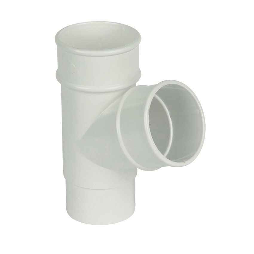 FloPlast 68mm White Round Downpipe Branch - 67.5