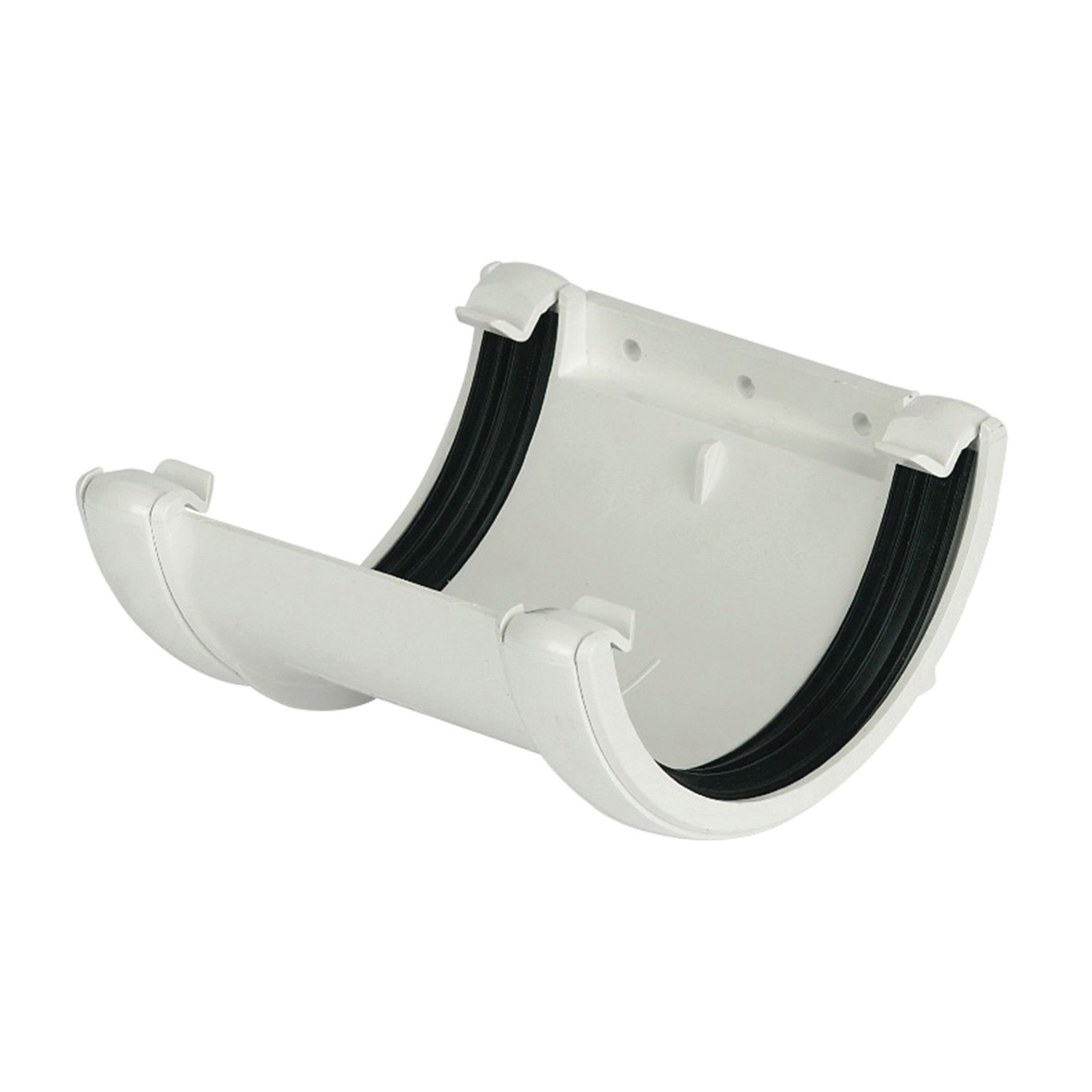 FloPlast 112mm White Half Round Gutter Union Bracket
