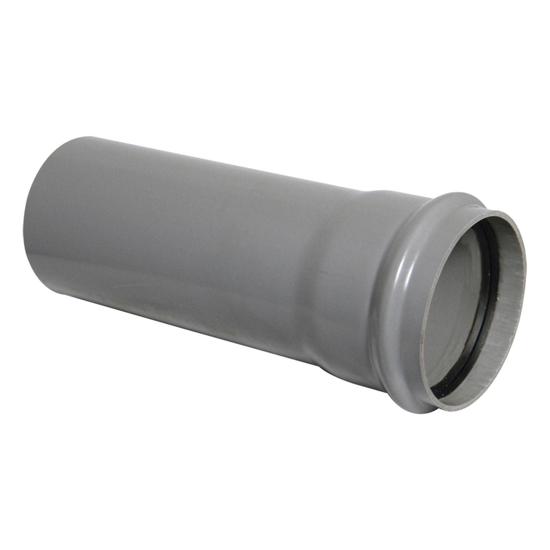 FloPlast 110mm Soil Pipe Single Socket 1m - Grey