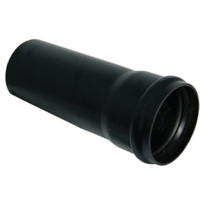 FloPlast 110mm Soil Pipe Single Socket 1m - Black