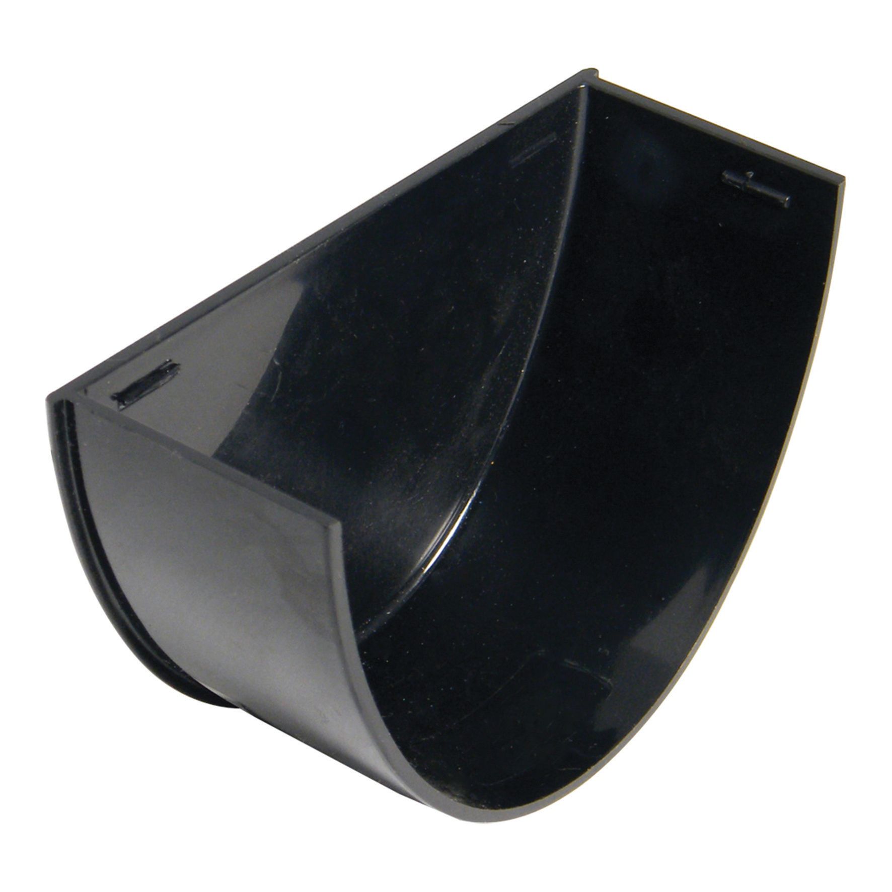 FloPlast 115mm Black Hi-Cap Half Round Gutter Internal Stop End