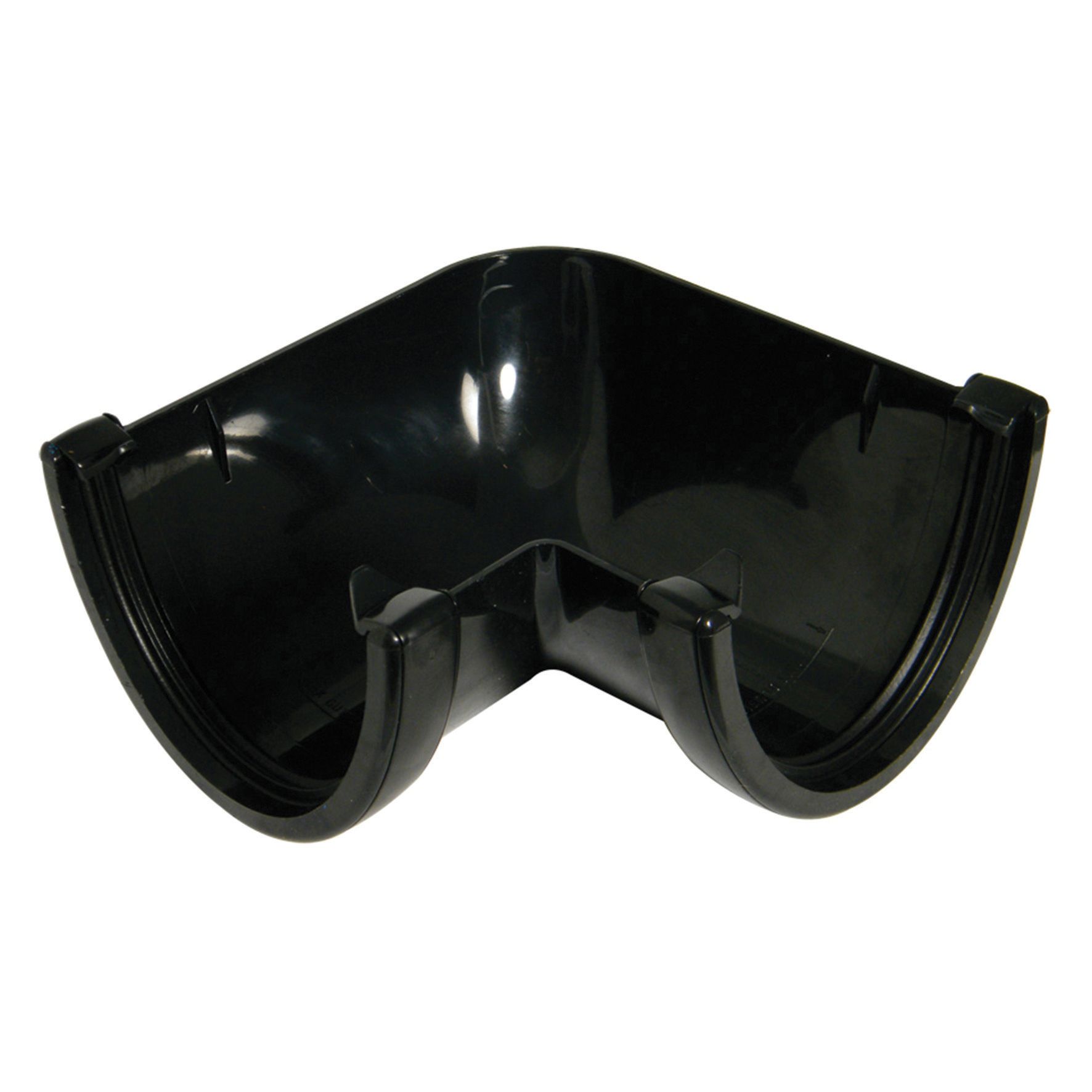 FloPlast 115mm Black Hi-Cap Half Round Gutter Angle - 90