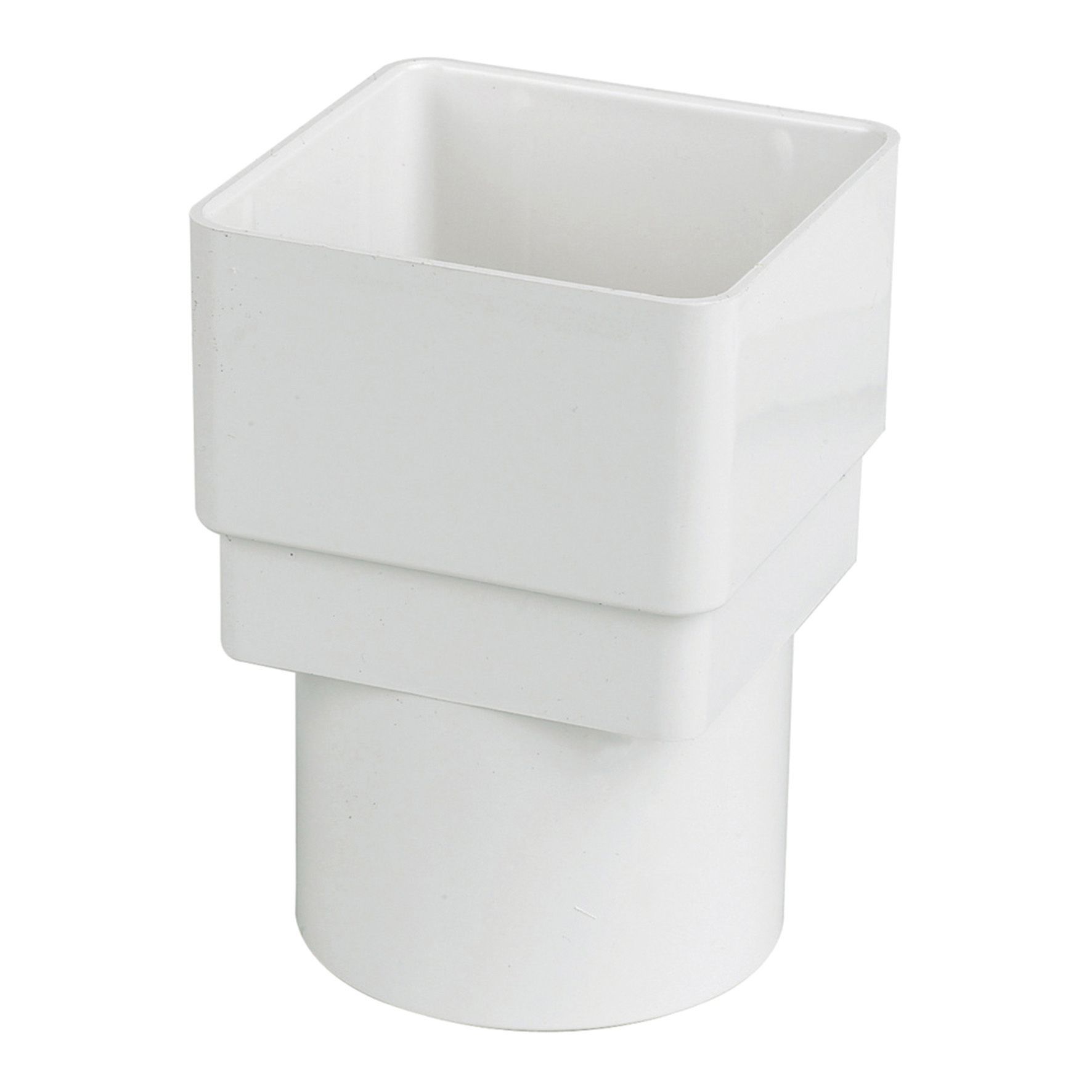 FloPlast White Square to Round Downpipe Adaptor