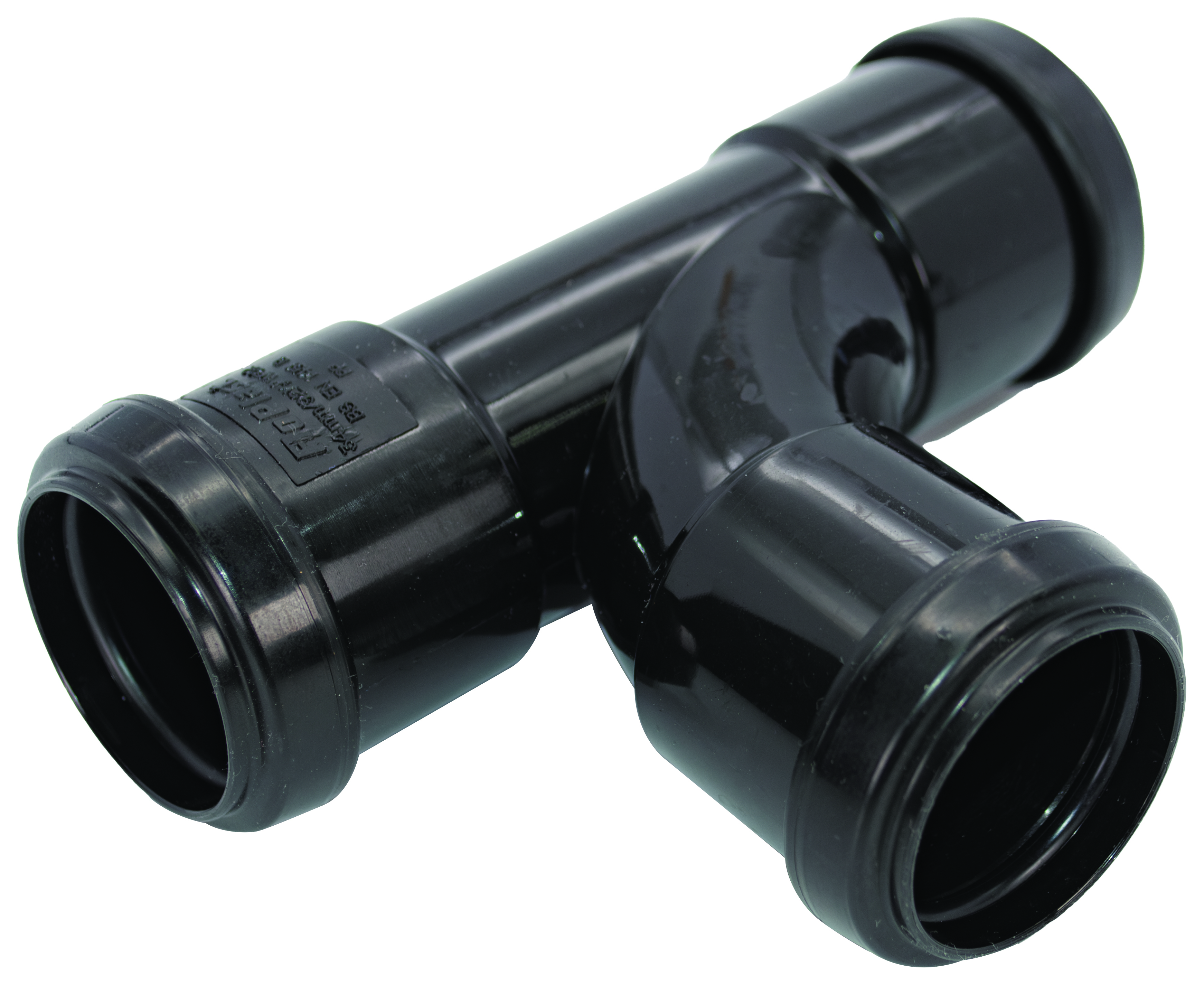 FloPlast WP22B Push-Fit Waste 92.5  Deg Equal Tee - Black 32mm