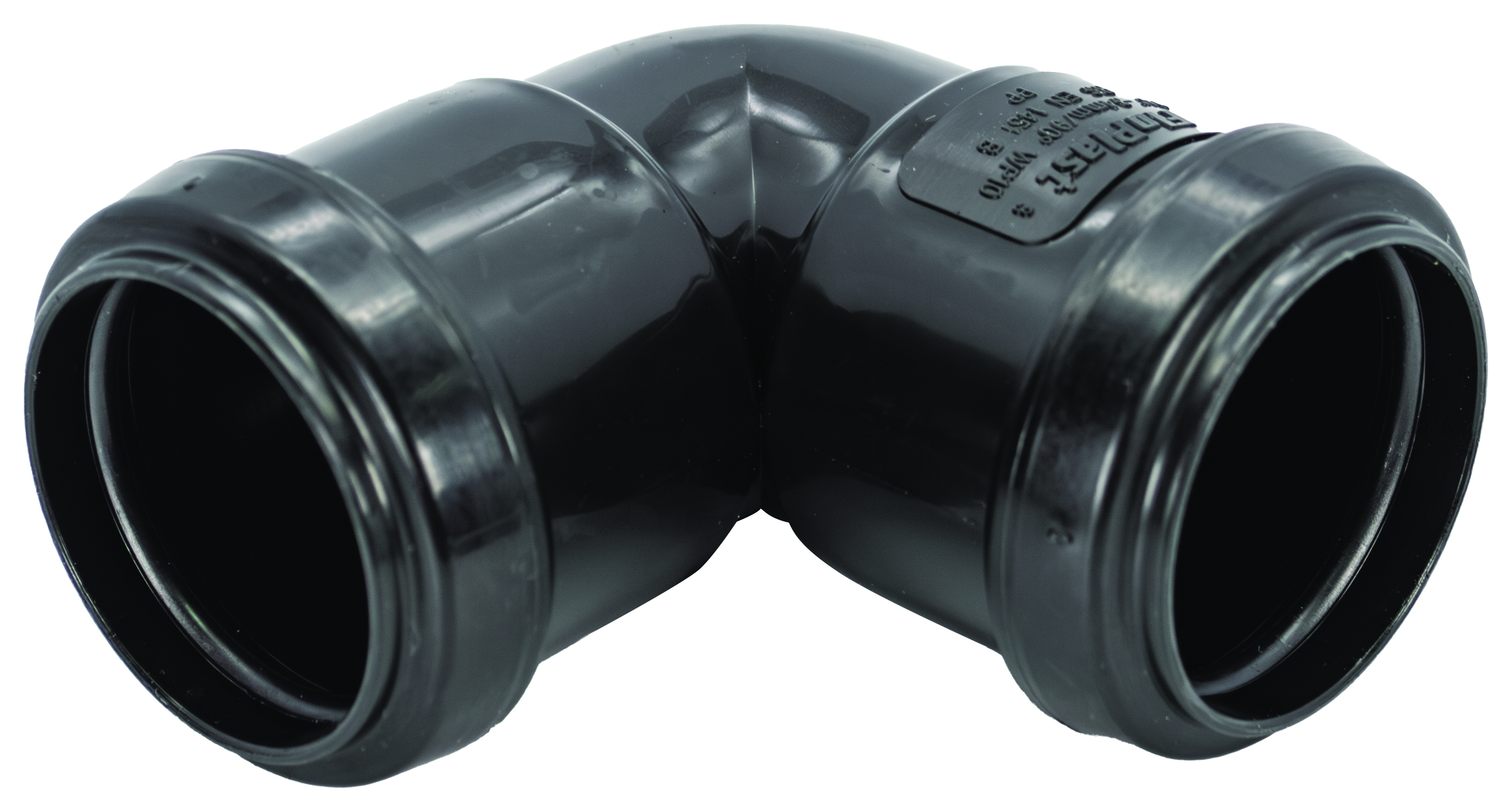 Image of FloPlast WP10B Push-Fit Waste 90 Deg Bend - Black 32mm