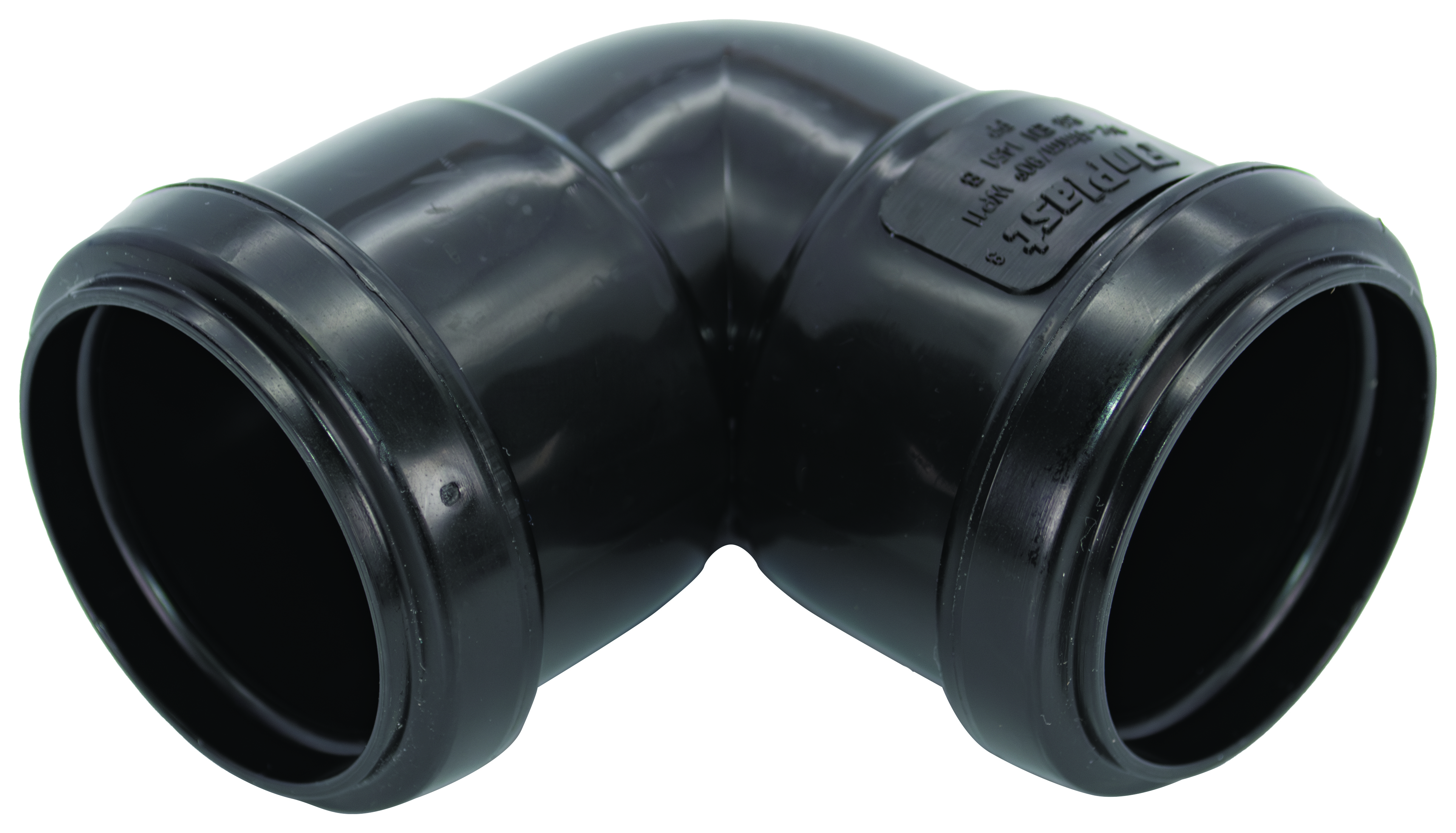 Image of FloPlast WP11B Push-Fit Waste 90 Deg Bend - Black 40mm