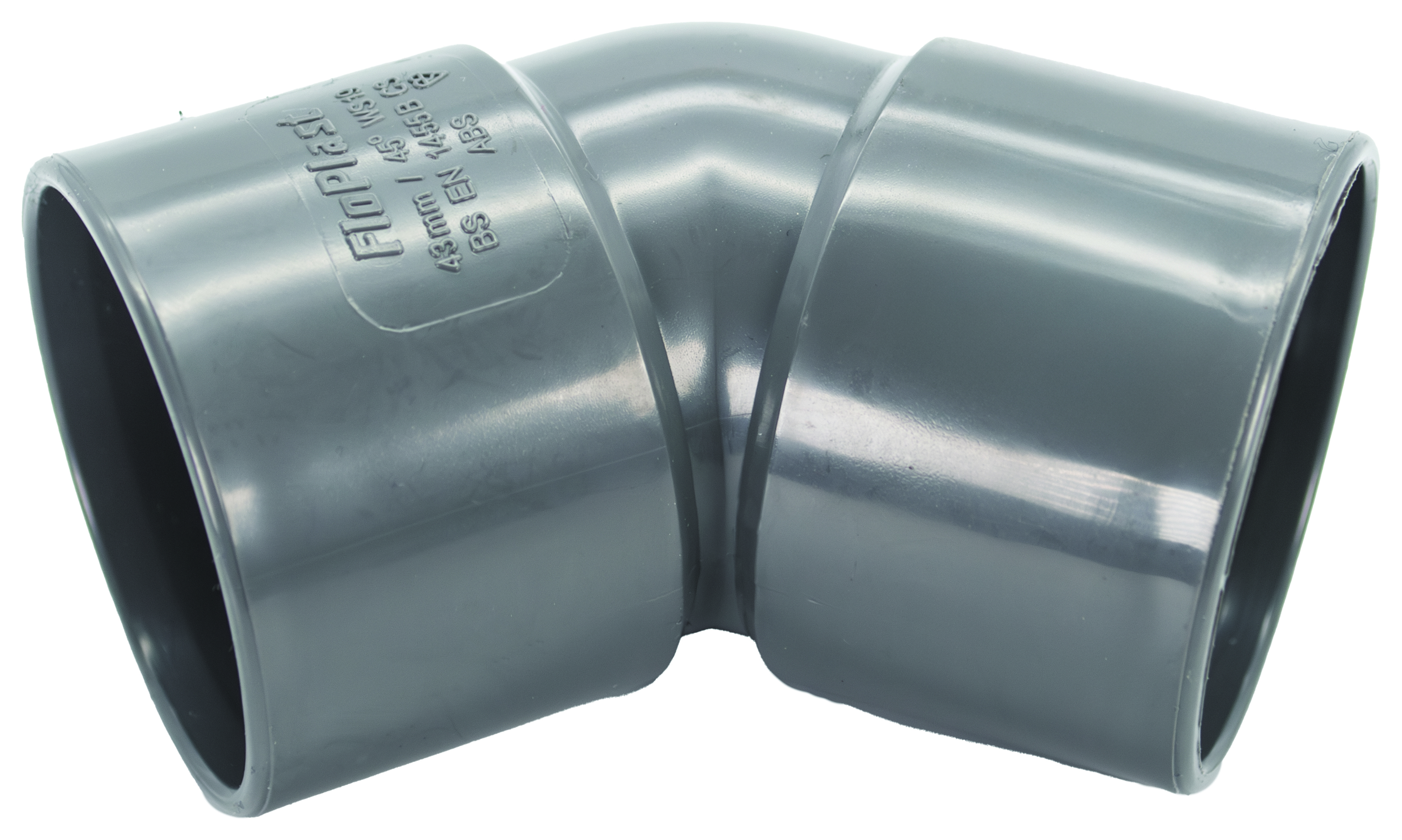 FloPlast WS19G Solvent Weld Waste 135 Deg Bend - Grey 40mm