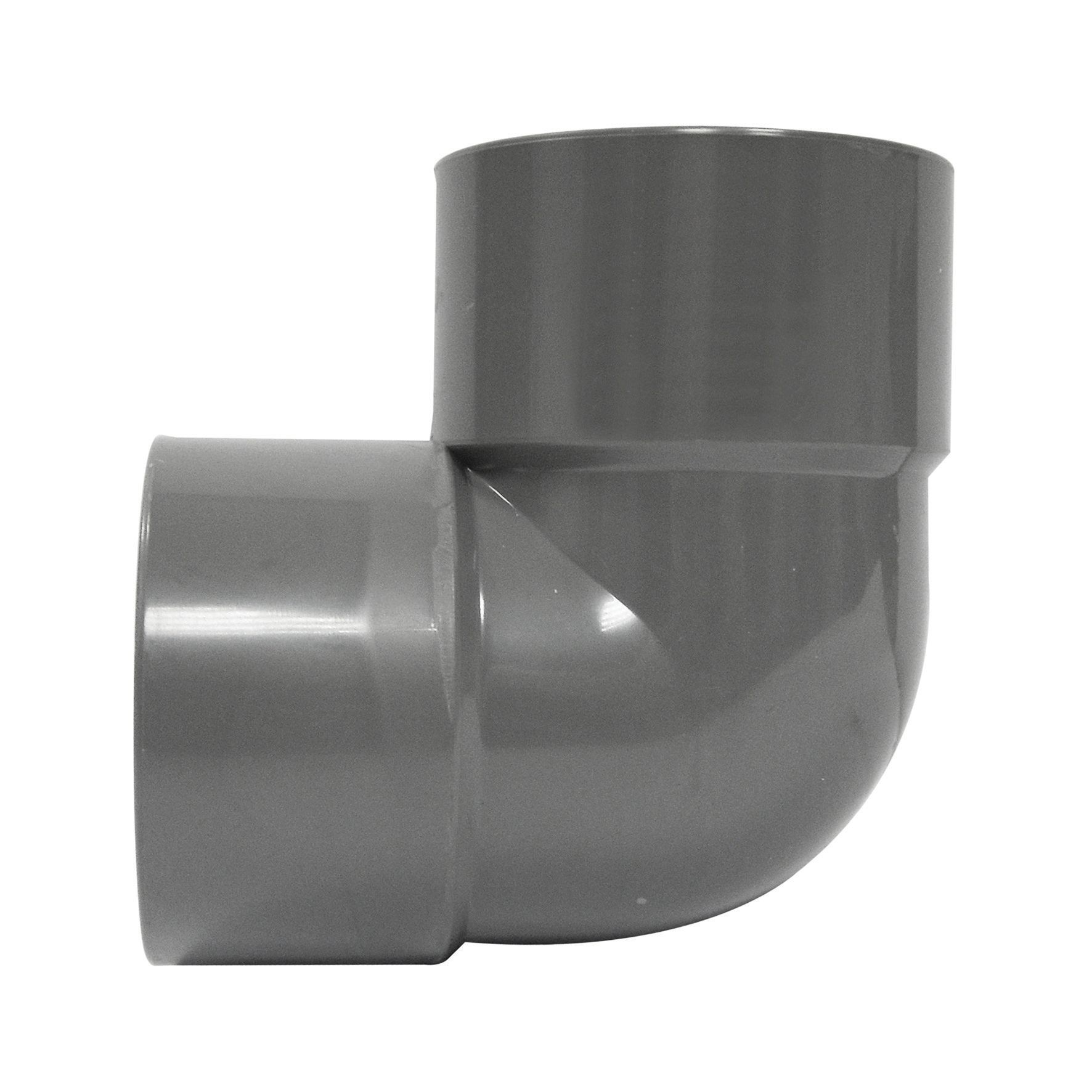 Image of FloPlast WS11G Solvent Weld Waste 90 Deg Bend - Grey 40mm