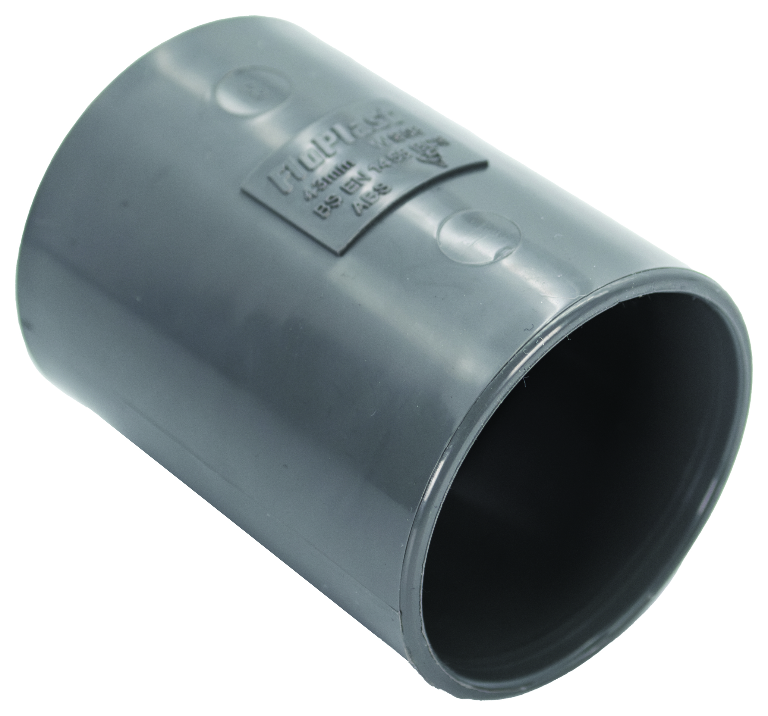 FloPlast WS08G Solvent Weld Waste Straight Coupler - Grey 40mm