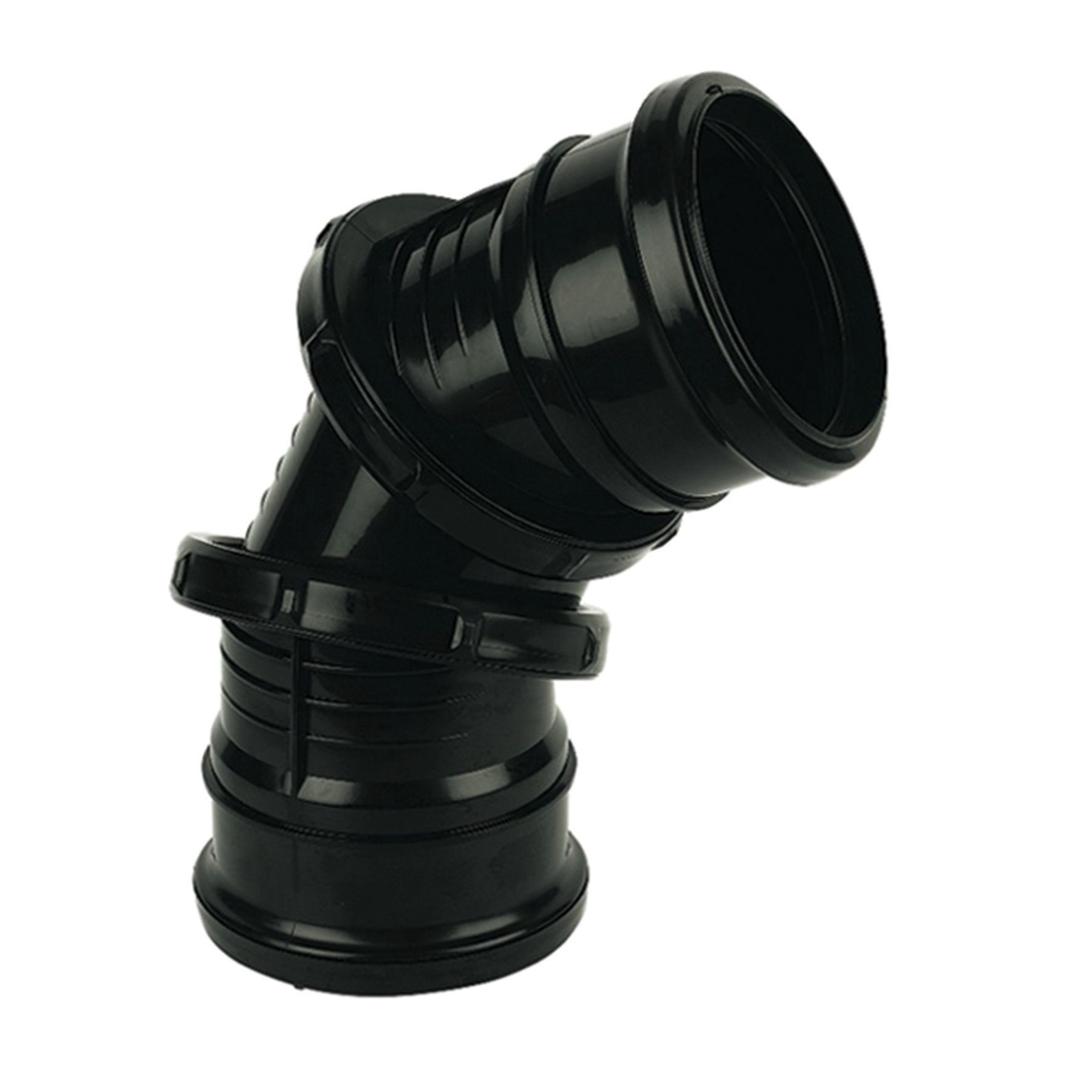 FloPlast 110mm Black Soil Pipe Adjustable Bend Double Socket - 0-90