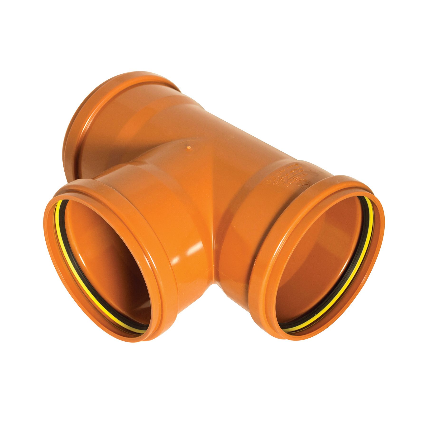 Image of FloPlast 110mm Underground Drainage Equal Junction Triple Socket 87.5° - Terracotta