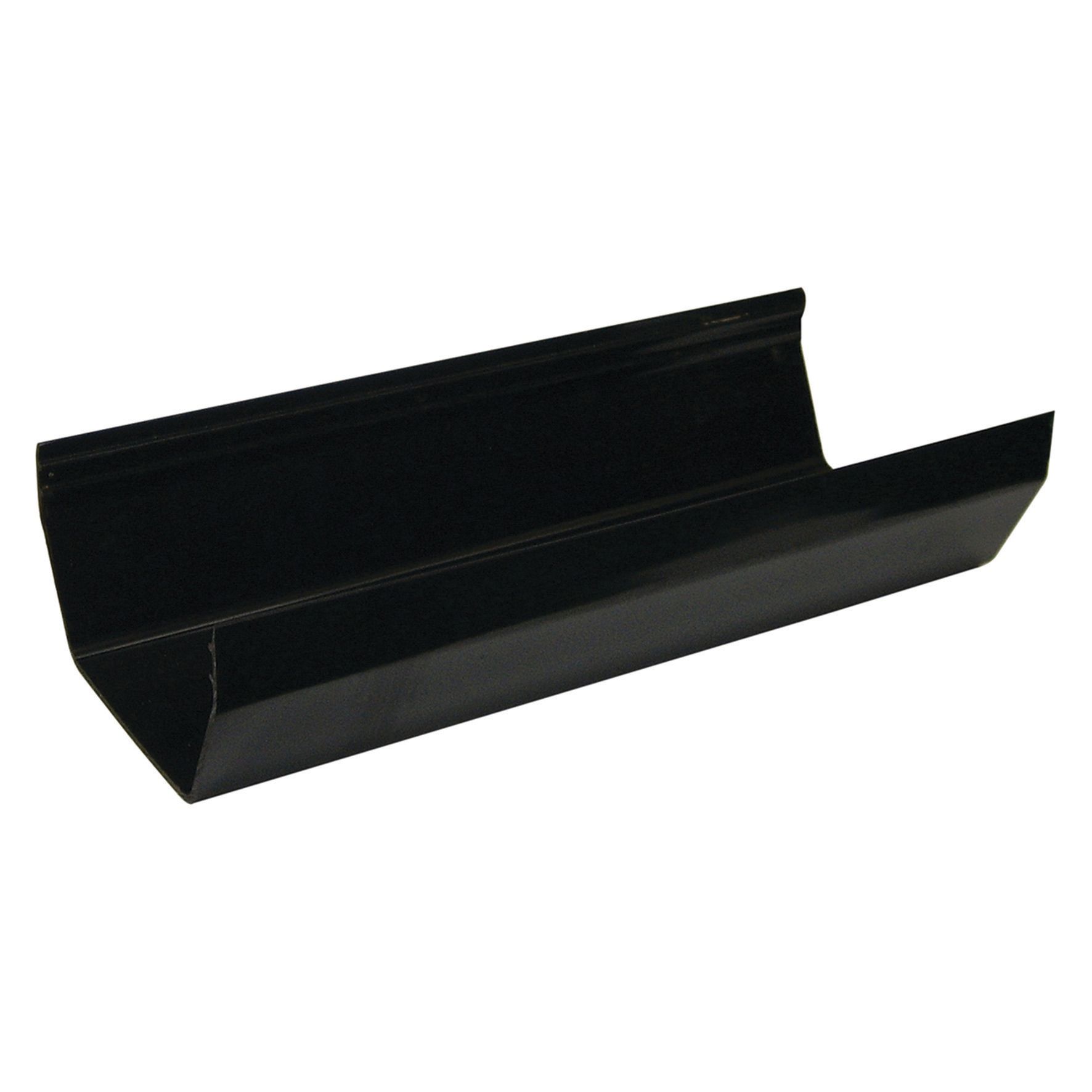 Image of FloPlast 114mm Square Line Gutter - Black 2m