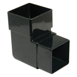 FloPlast 65mm Square Downpipe Offset Bend 92.5° - Black