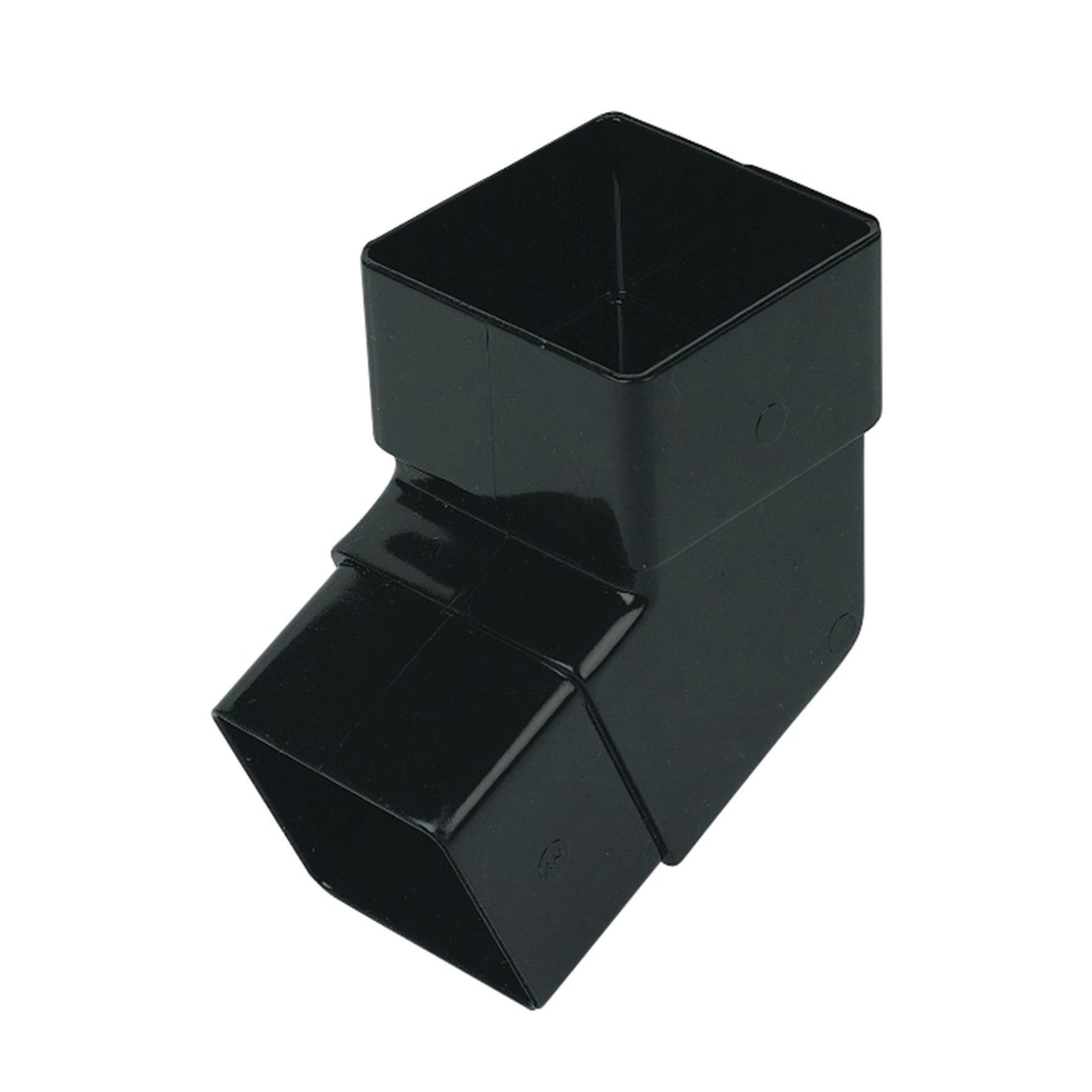 FloPlast 65mm Square Downpipe Offset Bend 112.5 - Black