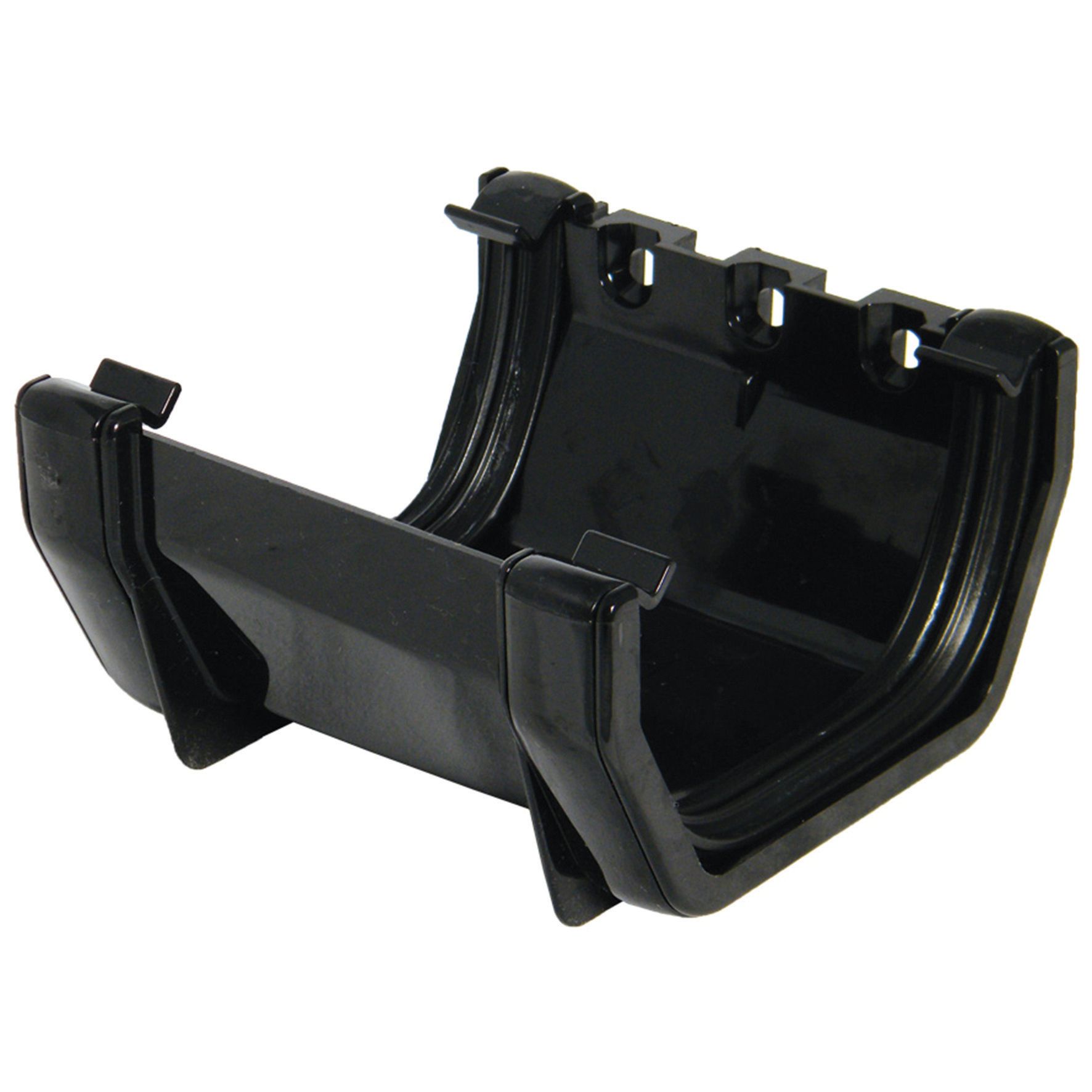 FloPlast 114mm Square Line Gutter Union Bracket - Black