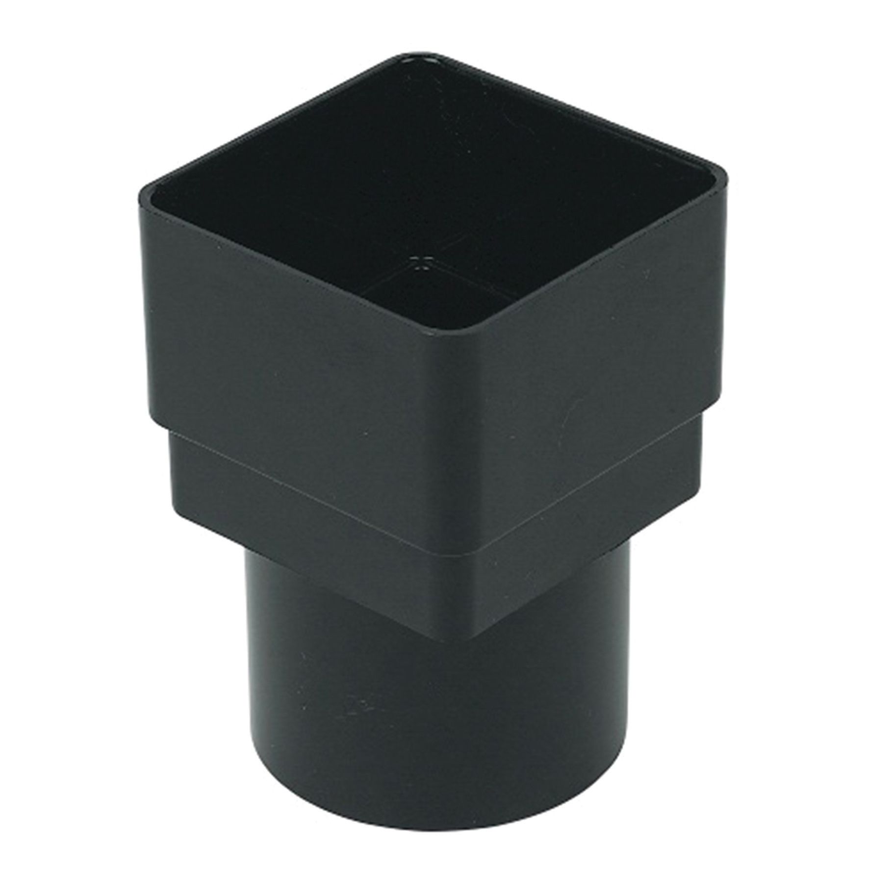 Image of FloPlast Square to Round Downpipe Adaptor - Black