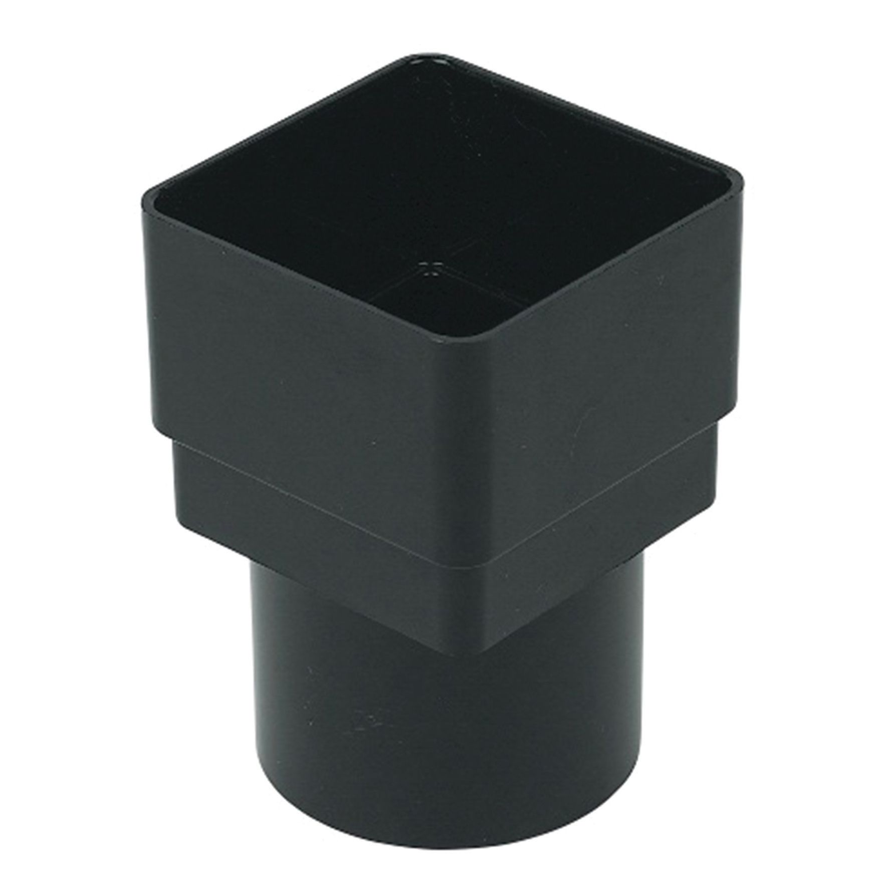 FloPlast Square to Round Downpipe Adaptor - Black