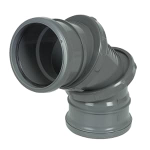 FloPlast 110mm Soil Pipe Adjustable Bend Double Socket 0 to 90 - Grey