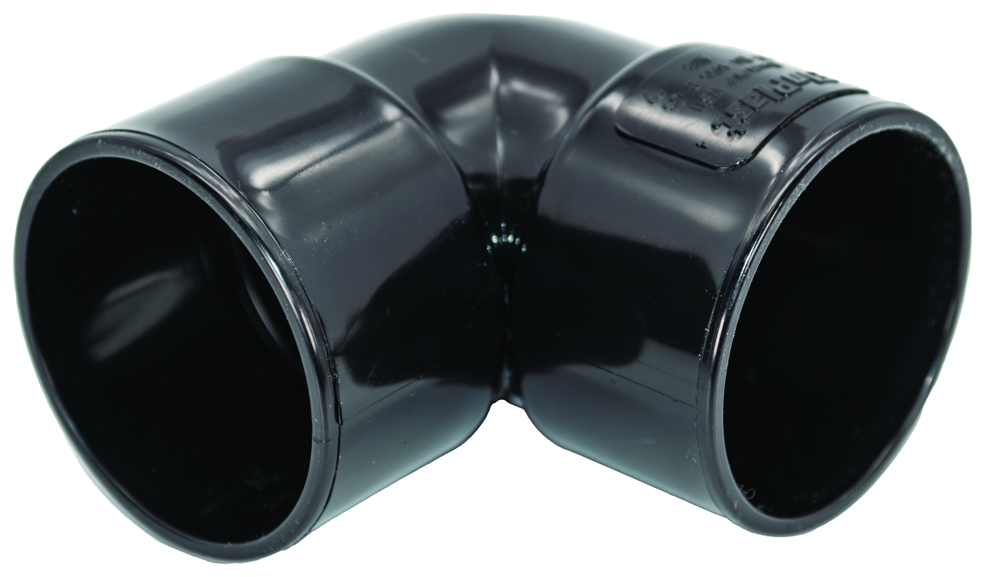 Image of FloPlast WS11B Solvent Weld Waste 90 Deg Bend - Black 40mm