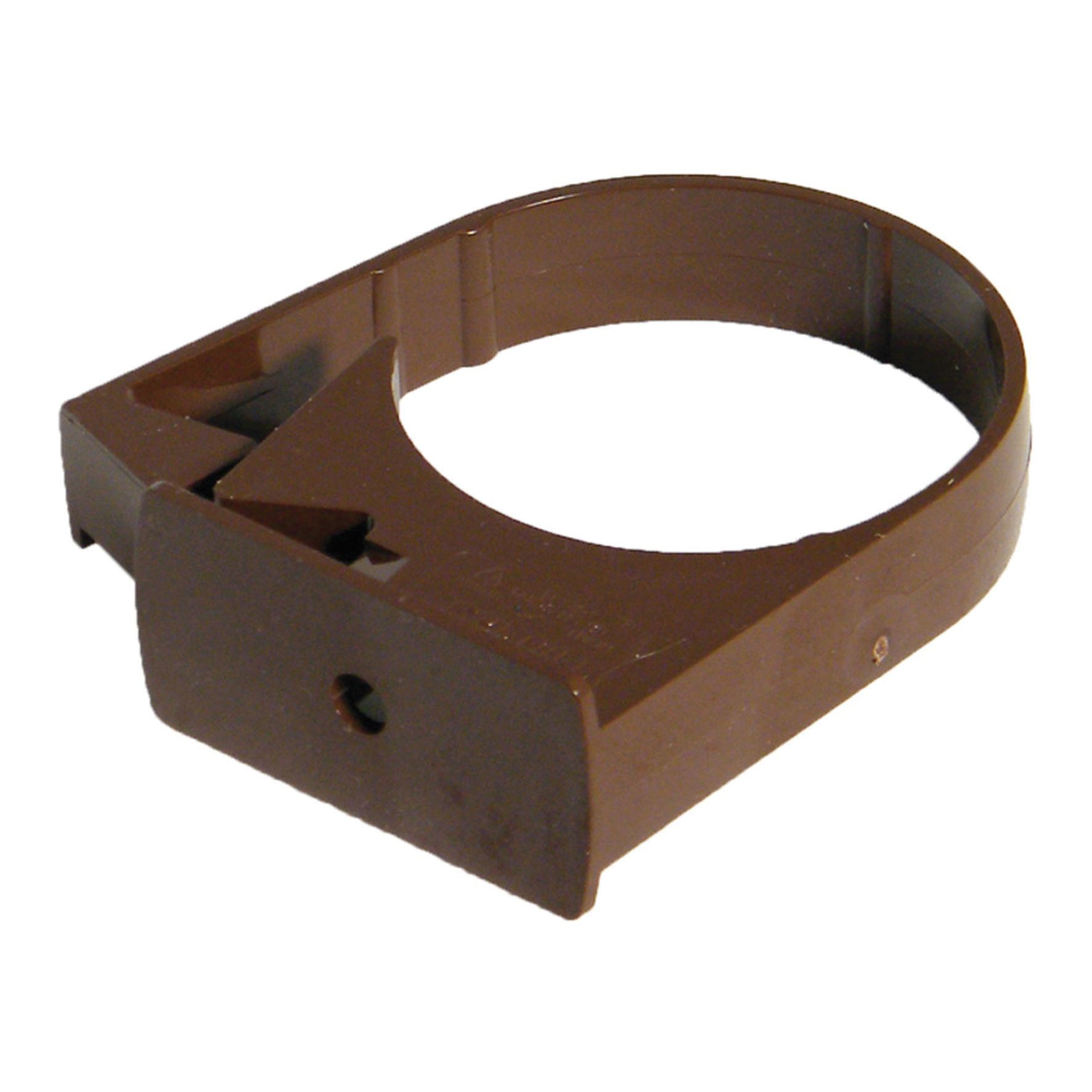Image of FloPlast 50mm MiniFlo Downpipe Pipe Clip - Pack of 2 - Brown